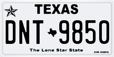 TX license plate DNT9850