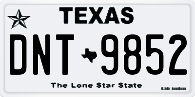 TX license plate DNT9852
