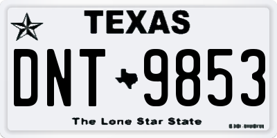 TX license plate DNT9853