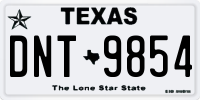 TX license plate DNT9854