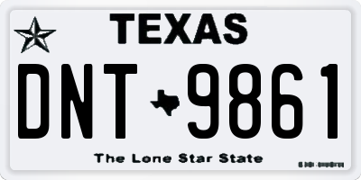 TX license plate DNT9861