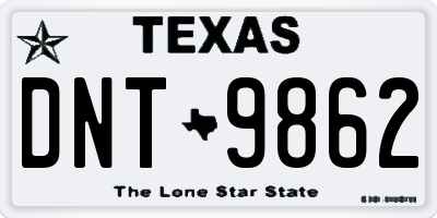 TX license plate DNT9862