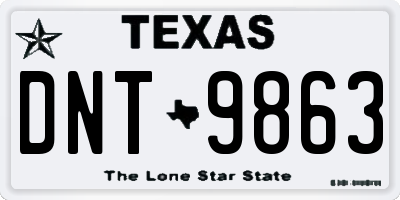TX license plate DNT9863