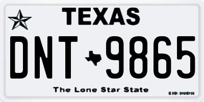 TX license plate DNT9865