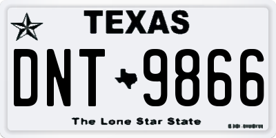 TX license plate DNT9866