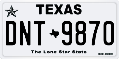 TX license plate DNT9870