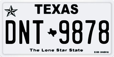 TX license plate DNT9878