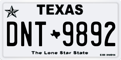 TX license plate DNT9892