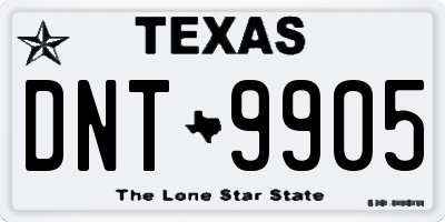 TX license plate DNT9905