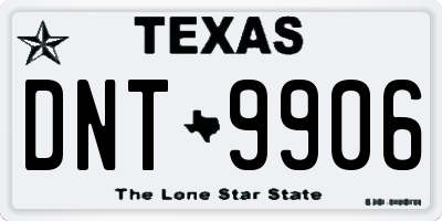 TX license plate DNT9906