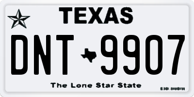 TX license plate DNT9907