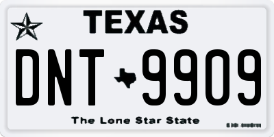 TX license plate DNT9909