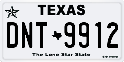 TX license plate DNT9912