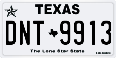 TX license plate DNT9913