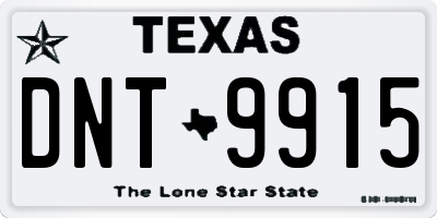 TX license plate DNT9915