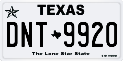TX license plate DNT9920