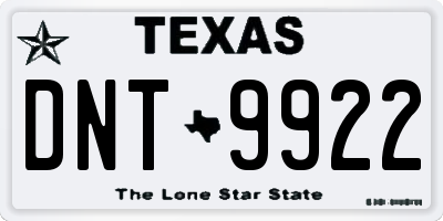TX license plate DNT9922