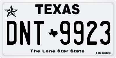 TX license plate DNT9923