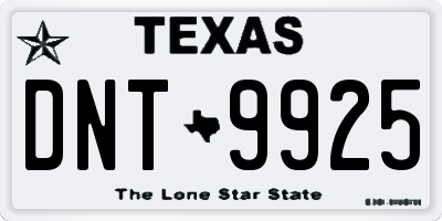 TX license plate DNT9925