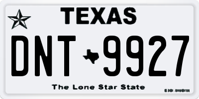 TX license plate DNT9927