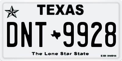 TX license plate DNT9928
