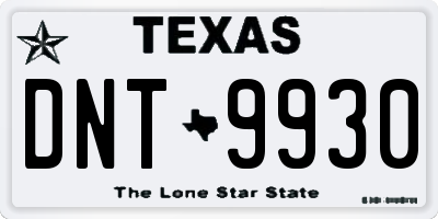 TX license plate DNT9930
