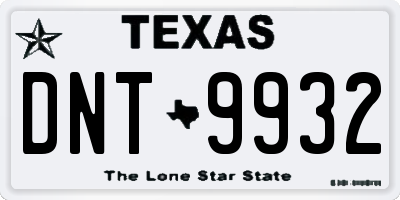 TX license plate DNT9932