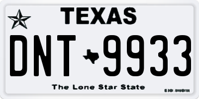 TX license plate DNT9933