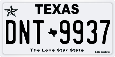 TX license plate DNT9937