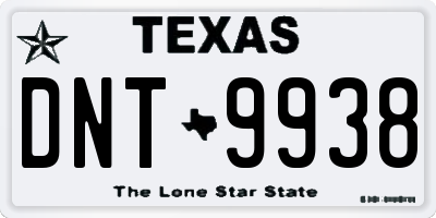 TX license plate DNT9938