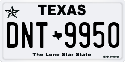 TX license plate DNT9950