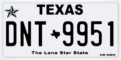TX license plate DNT9951