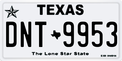 TX license plate DNT9953