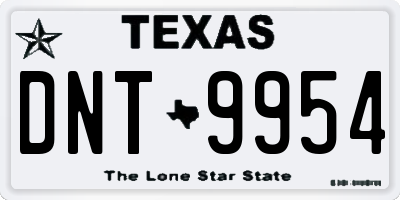 TX license plate DNT9954