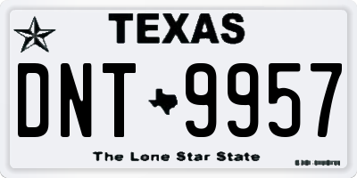 TX license plate DNT9957