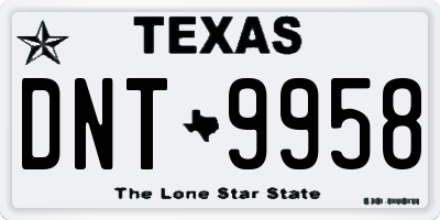TX license plate DNT9958