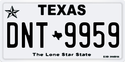 TX license plate DNT9959