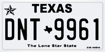 TX license plate DNT9961