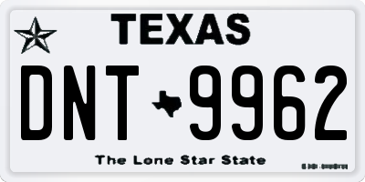TX license plate DNT9962
