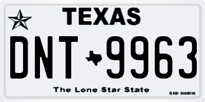 TX license plate DNT9963