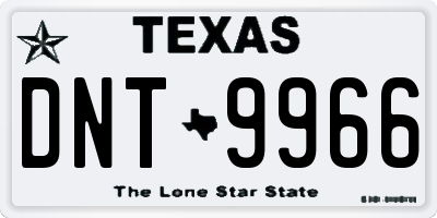 TX license plate DNT9966