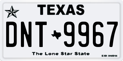 TX license plate DNT9967