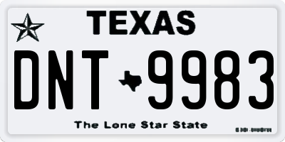 TX license plate DNT9983