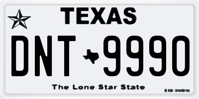 TX license plate DNT9990