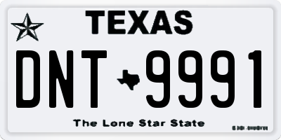 TX license plate DNT9991