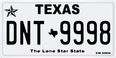 TX license plate DNT9998