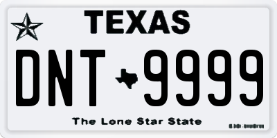 TX license plate DNT9999