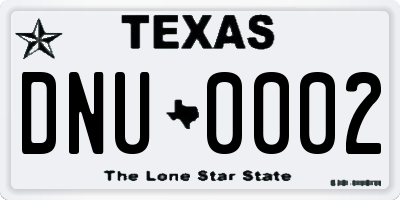 TX license plate DNU0002