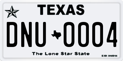 TX license plate DNU0004