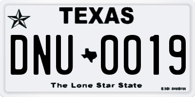 TX license plate DNU0019
